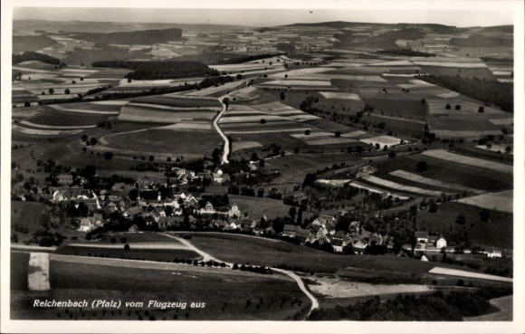 Postcard Reichenbach Steegen in der Pfalz, aerial photograph
