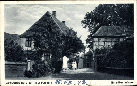 Postcard Burg on the island of Fehmarn, A quiet corner