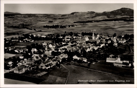 Postcard Kemnath in the district of Tirschenreuth Upper Palatinate, aerial photograph