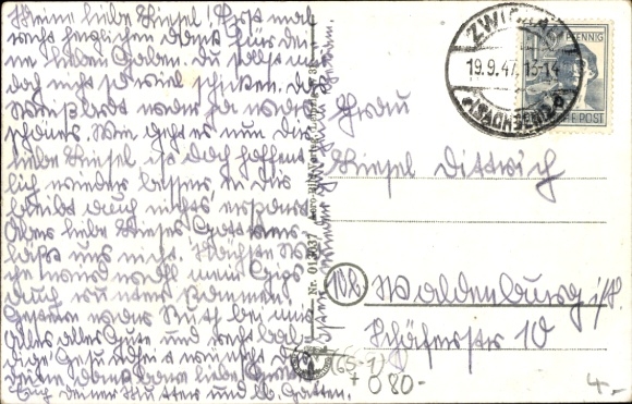 Postcard Zwickau in Saxony, main station