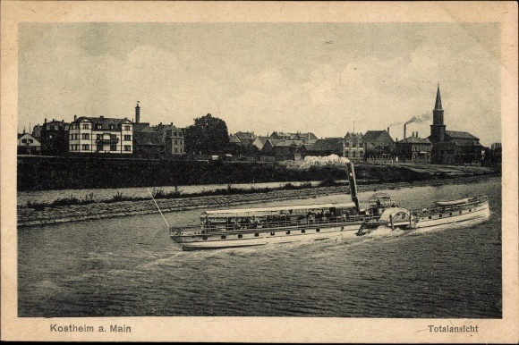 PC Mainz-Kostheim Wiesbaden in Hesse, general view, steamer