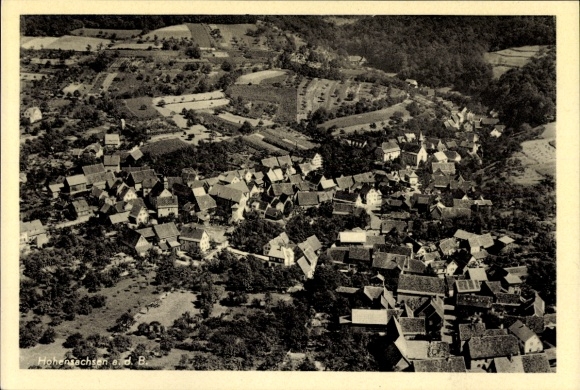 Postcard Hohensachsen Weinheim an der Bergstraße Baden, aerial photograph