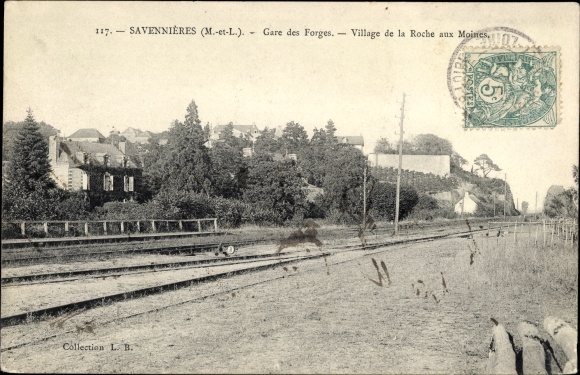 Ak Savennières Maine et Loire, Gare des Forges, Village de la Roche aux Moines
