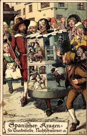 Artist Postcard Jodolfi, Spanish collar for drunkards and revelers