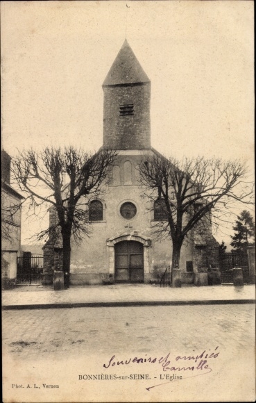 Postcard Bonnieres sur Seine Yvelines, The Church
