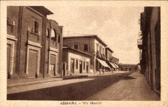 Postcard Asmara Eritrea, Via Martini