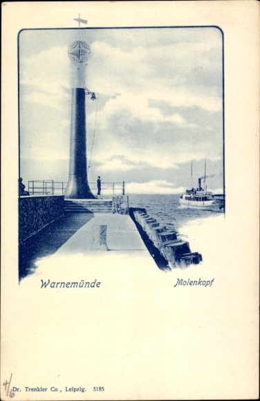 Postcard Ostseebad Warnemünde Rostock, Molenkopf