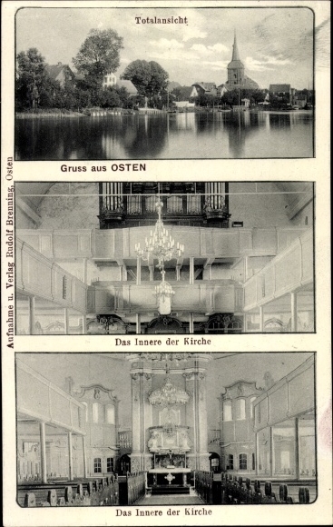 Ak Osten an der Oste, algemeen beeld, interieur van de kerk