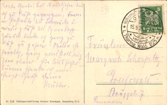 Ak Gehlberg Suhl in Thüringen, Schneekopf, uitkijktoren, gebouw, bos