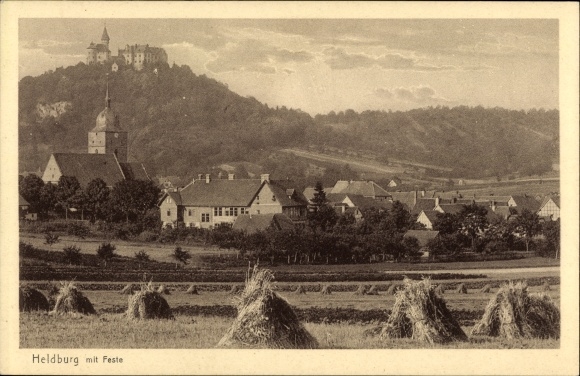 PC Heldburg in Thuringia, partial view with Veste
