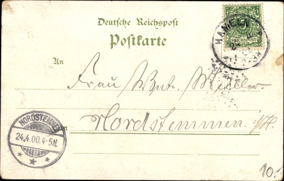 Maps Chromo-Litho Hamelin in Lower Saxony, steamer prince Bismarck, Karlshafen