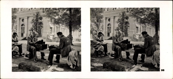 Stereo spatial image photo &quot;The Struggle in the West&quot;, No. 98 foreign press in Compiegne