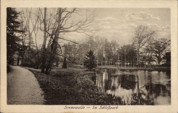 Postcard Sonnewalde in Niederlausitz, Schlosspark