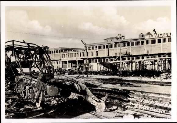 Photo Heinrich Hoffmann, Port of Piraeus, war damage, WWII, May 1941