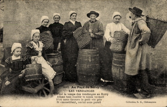 CPA Au Pays du Berry, Les Vendanges