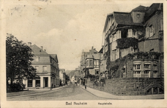 Postcard Bad Nauheim in Hesse, main street, houses