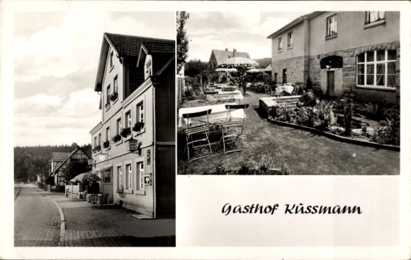 Postcard Wrexen Diemelstadt Waldeck Hessen, Gasthof Kussmann