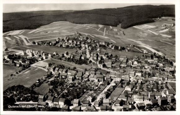 Postcard Quierschied in Saarland, aerial photograph