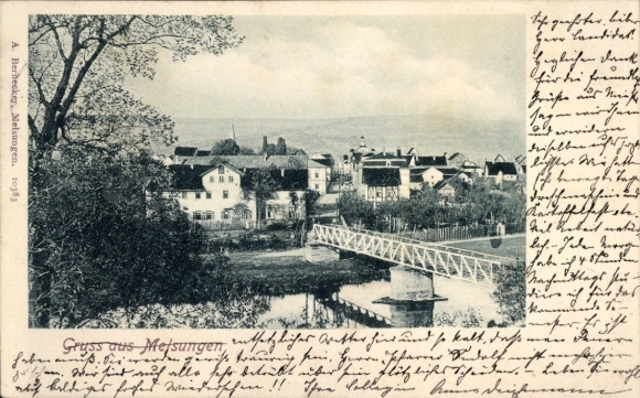 Postcard Melsungen in Hesse, partial view, bridge