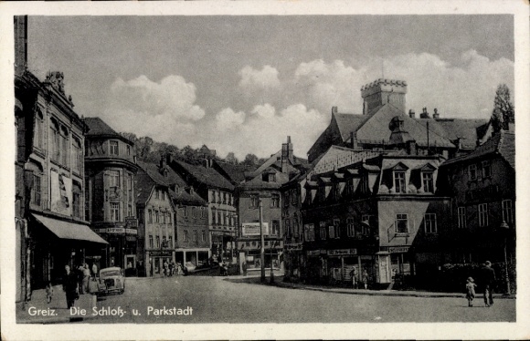 Ak Greiz im Vogtland Thüringen, Straße, Passanten