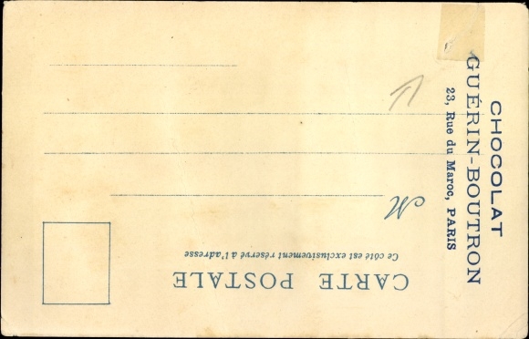 Artysta lito Robida, Le vieux Paris, Expo 1900, Chocolat Guerin Boutron, L'Officier de Garde
