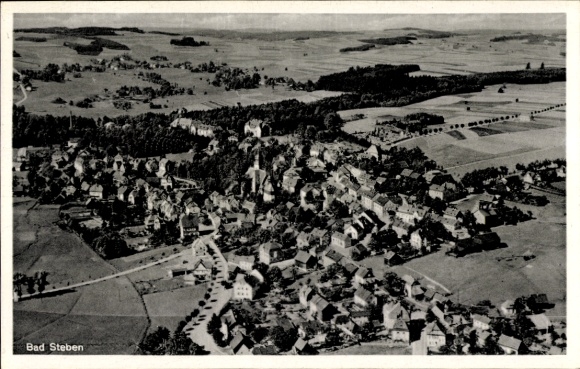 Postcard Bad Steben in Upper Franconia, aerial photograph