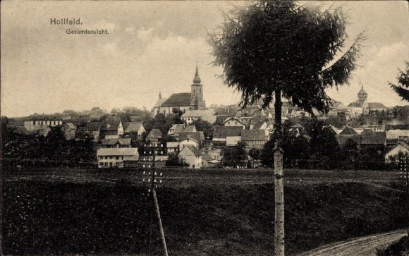 Postcard Hollfeld in Franconian Switzerland, general view