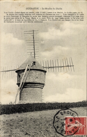 Postcard Guérande Loire Atlantique, Moulin du Diable