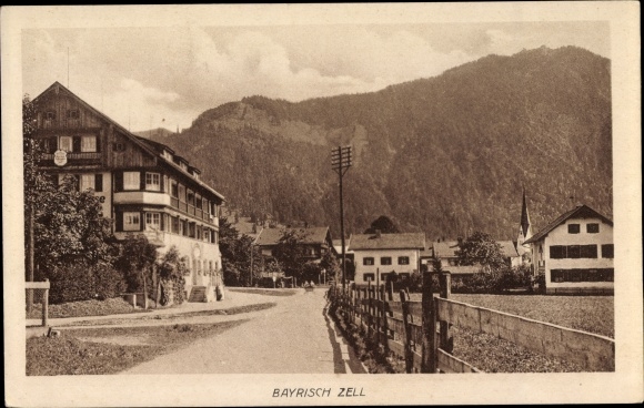 Postcard Bayrischzell in the Mangfall mountains of Upper Bavaria, local section