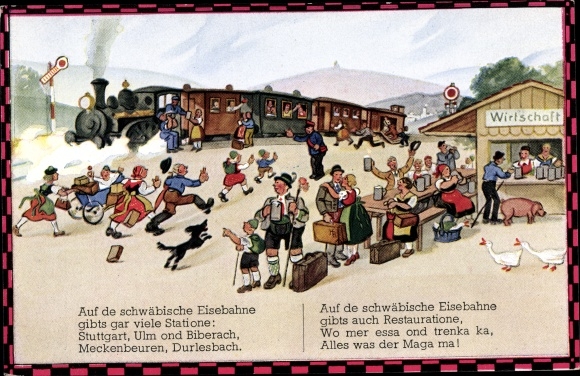 Song Postcard Boettcher, Hans?, On the Swabian Railway, Series 160 Image 1