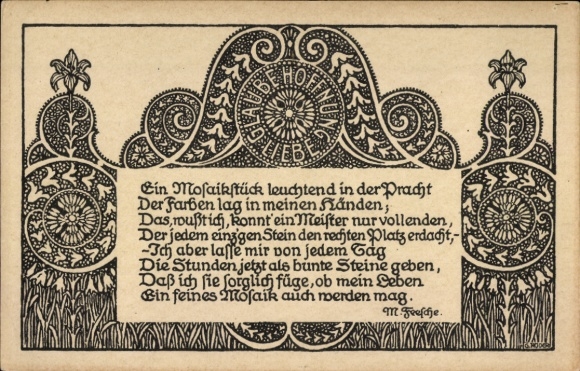 Ak Gedicht, Ein Mosaikstück leuchtend in der Pracht...