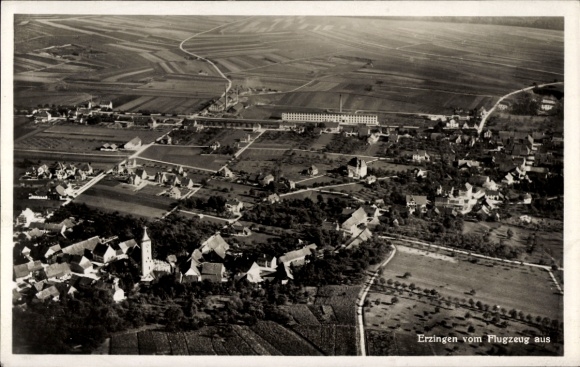 Postcard Erzingen in Klettgau Baden, aerial photograph