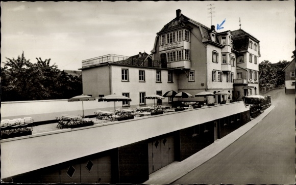 Ak Waldkatzenbach Waldbrunn im Odenwald, Gasthof Katzenbuckel, Terrasse