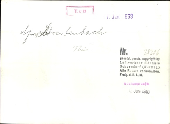 Postcard Großbreitenbach in Thuringia, aerial photograph