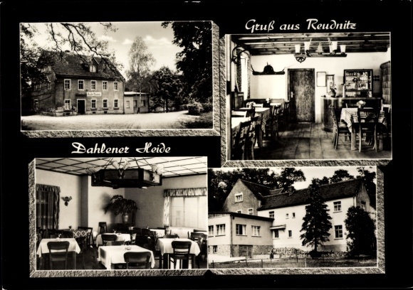 Ansichtkaart Reudnitz Cavertitz in Saksen, Dahlener Heide, Gasthof Reudnitz