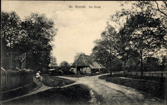 Postcard Hamburg Groß Borstel, The Masch