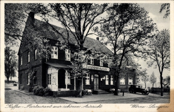 Postcard Langern Werne in Westphalia, Café with a beautiful view