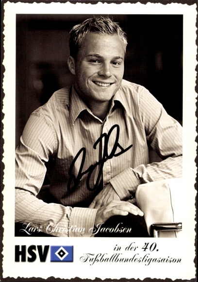 Autogrammkarte Fußballer Lars Christian Jacobsen, Hamburger SV / HSV, Autogramm