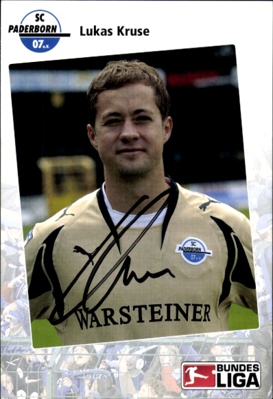 Autograph card footballer Lukas Kruse, SC Paderborn 07, autograph