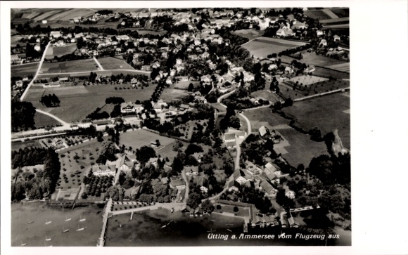 Postcard Utting am Ammersee Upper Bavaria, aerial photograph