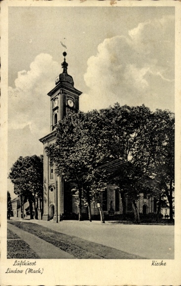 Postcard Lindow in der Mark, Church