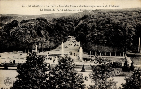 KP Saint Cloud Hauts de Seine, Parc, Grandes Eaux, Bassin du Fer-a Cheval, Bassin St. Jean