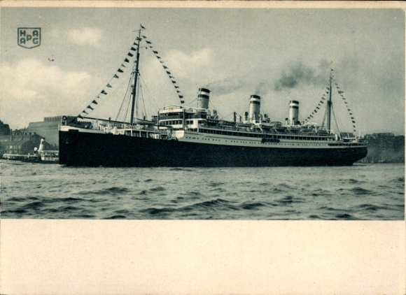 Postcard HAPAG USL steamer SS Reliance