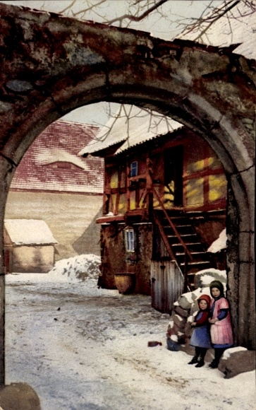 Postcard Nenke & Ostermaier Series 256 No. 4054, Winter Landscapes, Children