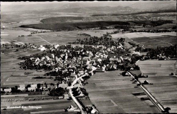 Ak Walddorf (bei Tübingen) Walddorfhäslach in Württemberg, Fliegeraufnahme