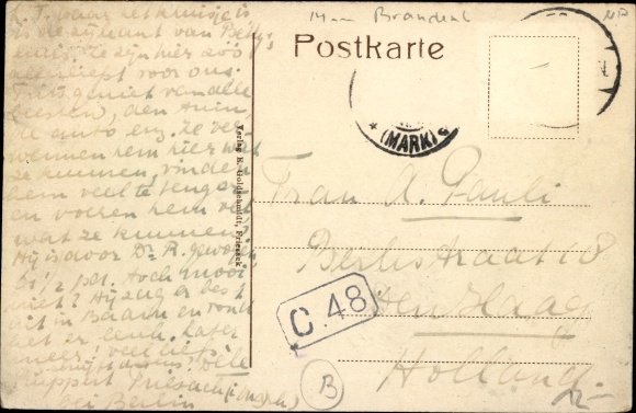 Postcard Friesack in the Mark, Marktstrasse