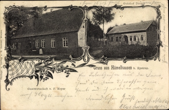 Postcard Hämelhausen Lower Saxony, inn F. Meyer, Gutshof Dreyer