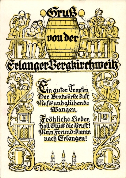 Ak Erlangen in Mittelfranken Bayern, Bergkirchweih