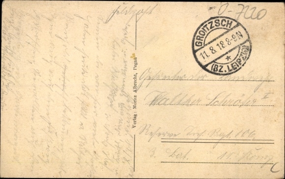 Postcard Pegau in Saxony, Café Göhler, Leipziger Straße, Alberthain