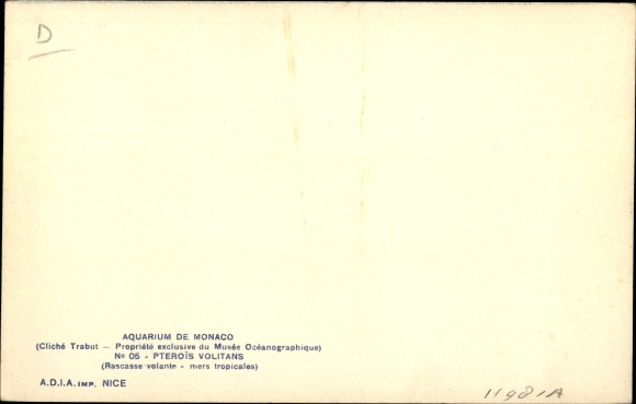 Postcard Aquarium of Monaco, Pterois Volitans